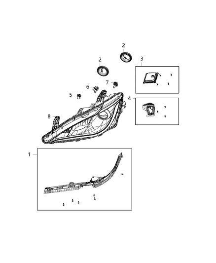 2019 Chrysler Pacifica Parts, Headlamp Service Diagram 4