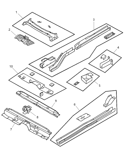 2004 Chrysler Sebring Sedan & Convertible Frame Rear Diagram 2