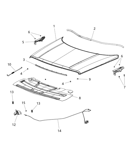 2016 Jeep Patriot Seal-COWL Screen To Hood Inner P Diagram for 5067748AA