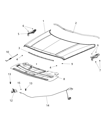 2016 Jeep Patriot SILENCER-Hood Diagram for 5116436AE