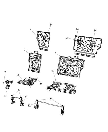 2009 Jeep Liberty Frame-Seat Cushion Diagram for 68034023AA