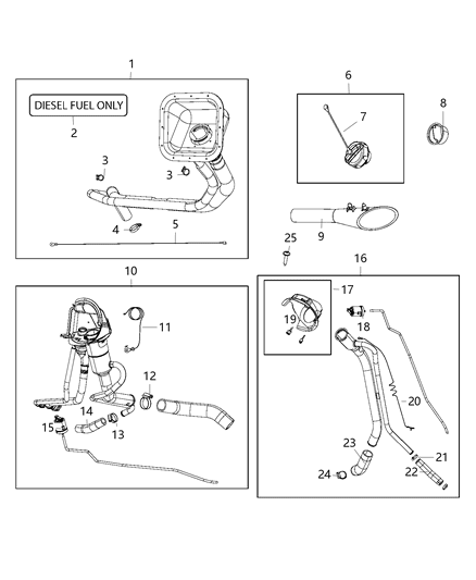 2015 Ram 3500 Tube-Fuel Filler Diagram for 68217841AD