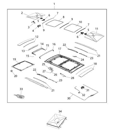 2020 Jeep Renegade Roof-Panel-Roof Diagram for 68400137AA