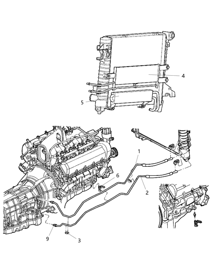 2007 Dodge Durango Transmission Oil Cooler & Lines Diagram 2