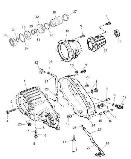 2000 Jeep Grand Cherokee Extension-Transfer Case Diagram for 5003457AA