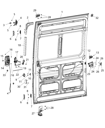 2020 Ram ProMaster 1500 Door-Sliding Diagram for 68249803AA