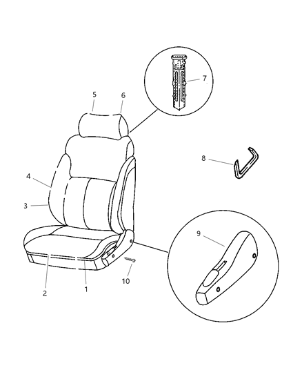 1997 Dodge Neon Front Seat Diagram 2