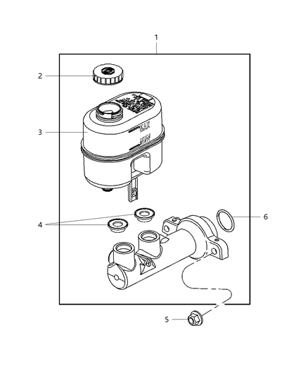 2007 Dodge Durango Brake Master Cylinder Diagram for 68003625AA