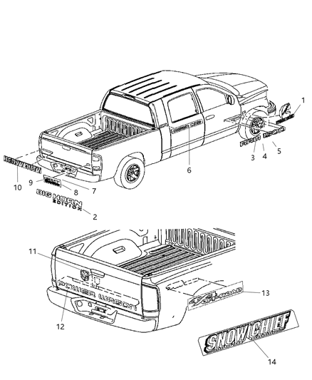 2007 Dodge Ram 2500 NAMEPLATE-Ram 2500 Diagram for 55372616AA