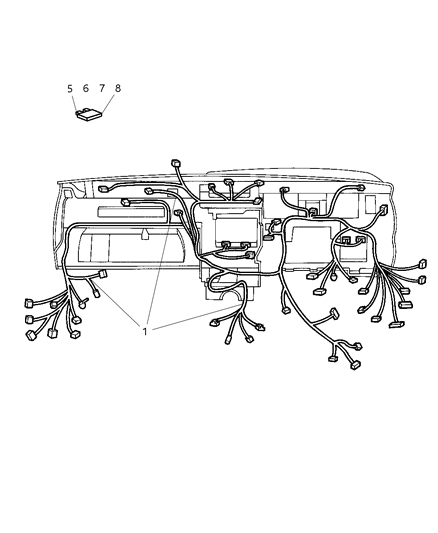 2000 Jeep Grand Cherokee Interior Main Fuse Relay Box Diagram for 56042148AG