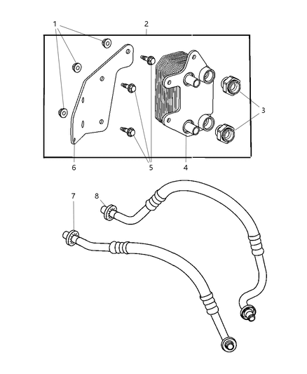 2006 Dodge Ram 1500 Engine Oil Cooler Diagram for 5290412AC