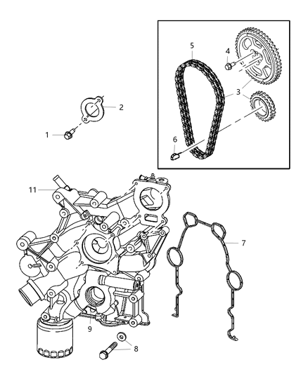 2003 Dodge Viper Timing Belt & Cover Diagram