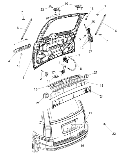2010 Chrysler Town & Country Liftgate Diagram