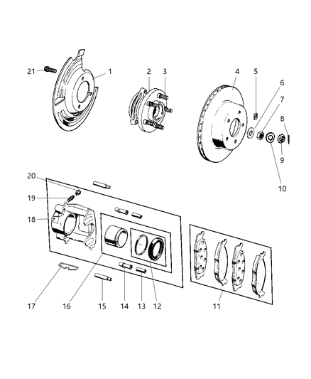 1998 Jeep Grand Cherokee Front Brakes Diagram