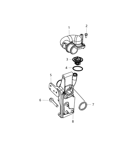 2017 Ram 3500 Cab Chassis(<10K lb.) Thermostat & Related Parts Diagram 2