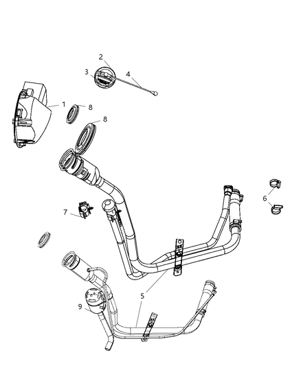 2008 Jeep Liberty Tube-Fuel Filler Diagram for 57010186AA