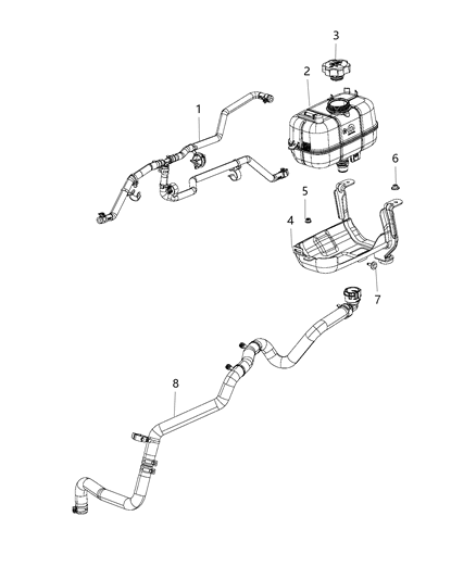 2019 Jeep Wrangler Bracket-COOLANT Bottle Diagram for 68280796AC