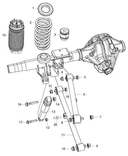 2014 Ram 1500 Rear Upper Control Arm Diagram for 4877160AA