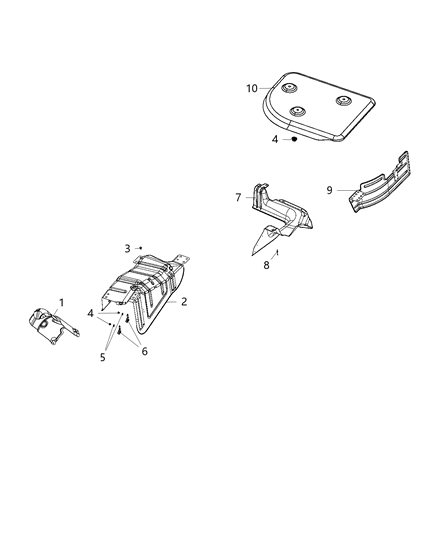 2018 Ram ProMaster City Exhaust System Heat Shield Diagram