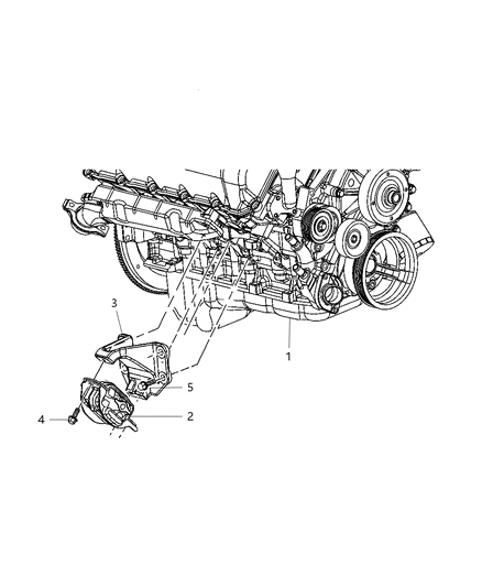 2007 Dodge Ram 2500 Mounts, Front Diagram 3