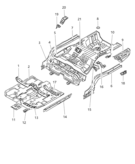 1999 Chrysler Sebring Coupe Floor Pan Diagram