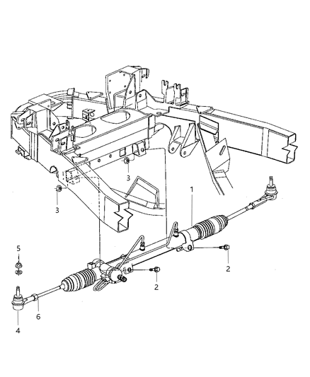 2002 Chrysler Prowler Gear - Rack & Pinion And Attaching Parts Diagram