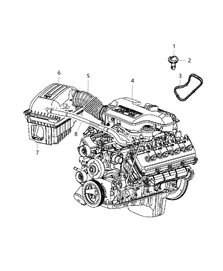 2004 Dodge Ram 3500 Hose-CRANKCASE Vent Diagram for 53032786AA