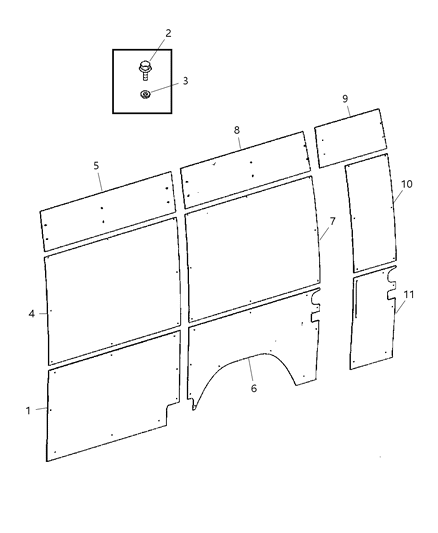 2007 Dodge Sprinter 3500 Panel-Quarter Trim Diagram for 1JE31NCVAA