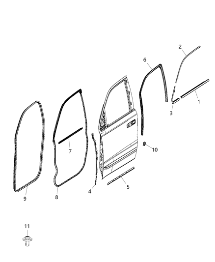 2019 Ram 1500 Molding-Day Light Opening Diagram for 68348681AB