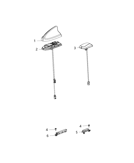 2017 Chrysler 300 Antenna-Cable & Base Assembly Diagram for 5ZW43KBXAA