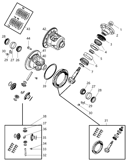 2008 Dodge Dakota Differential Assembly Diagram 2