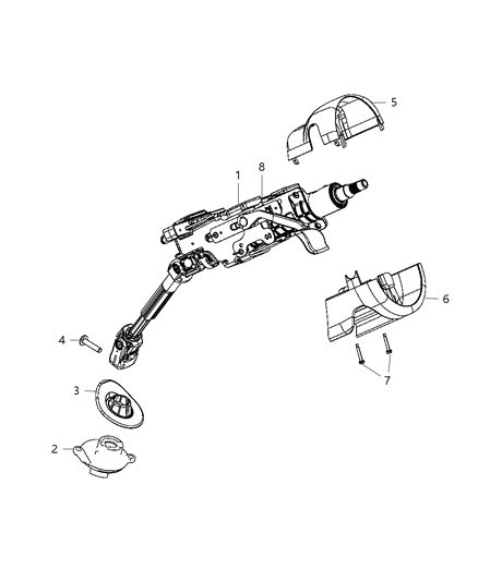 2015 Jeep Cherokee SHROUD-Steering Column Diagram for 1WN00LC5AD