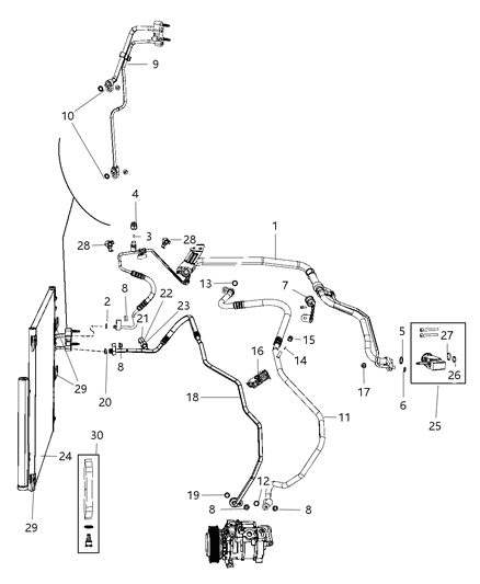 2015 Ram 1500 Line-A/C Suction And Liquid Diagram for 68232468AB