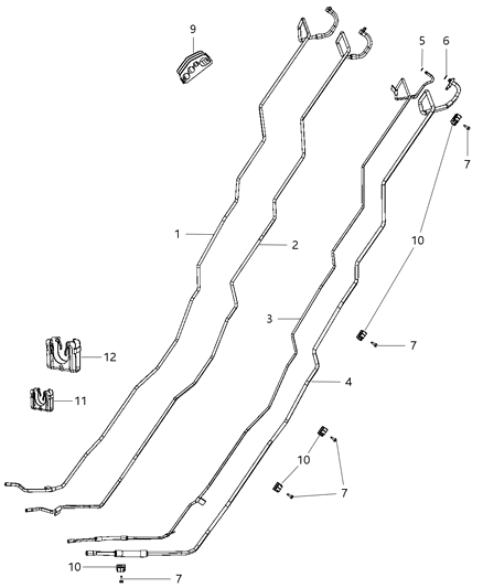 2009 Chrysler Aspen Auxiliary A/C & Heater Plumbing Diagram