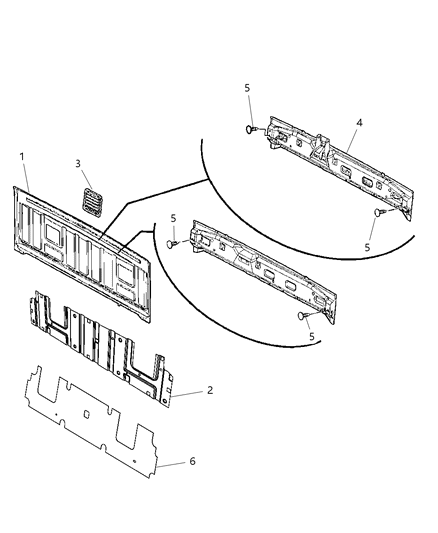 2012 Ram 4500 REINFMNT-Cab Back Diagram for 55112308AB