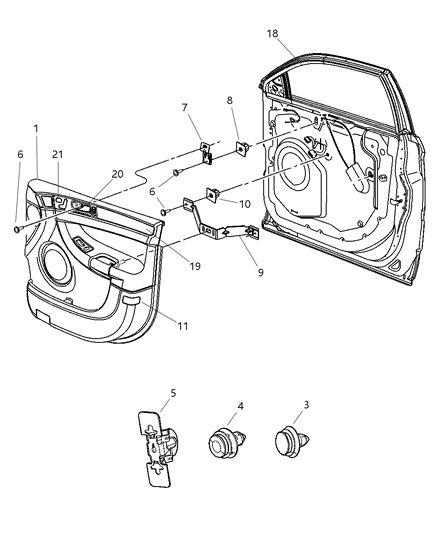 2004 Chrysler Pacifica Molding-Front Door Diagram for 4894348AC