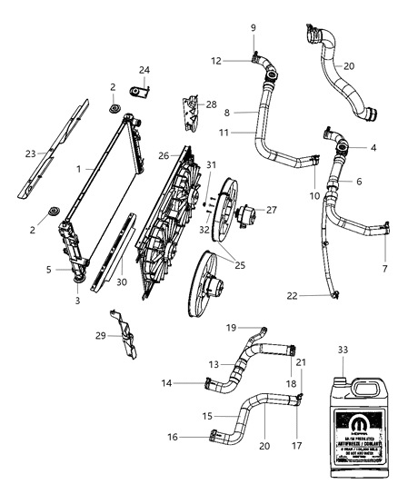 2012 Dodge Caliber Hose-Radiator Inlet Diagram for 5058172AJ