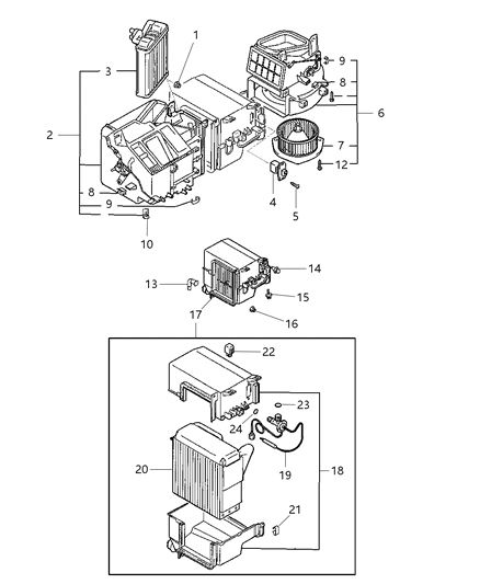 2000 Dodge Avenger Heater & A/C Unit Diagram