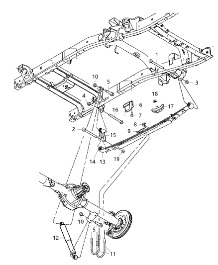 2012 Ram 3500 Rear Leaf Spring Diagram for 68049050AB