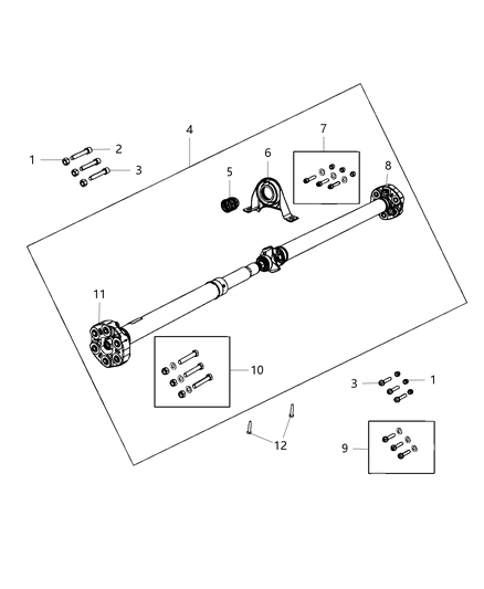 2012 Chrysler 300 Coupling-DRIVESHAFT Diagram for 68154349AA