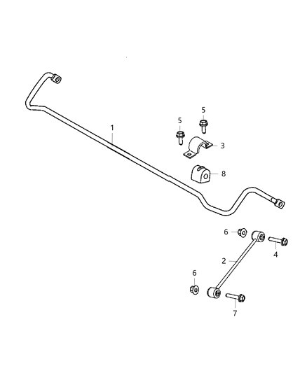 2020 Dodge Challenger Stabilizer Bar - Rear Diagram