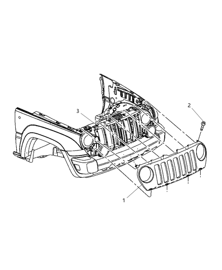 2005 Jeep Liberty Grille-Radiator Diagram for 5JJ85PR4AC