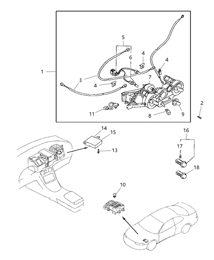 1999 Dodge Avenger Heater & A/C Controls Diagram