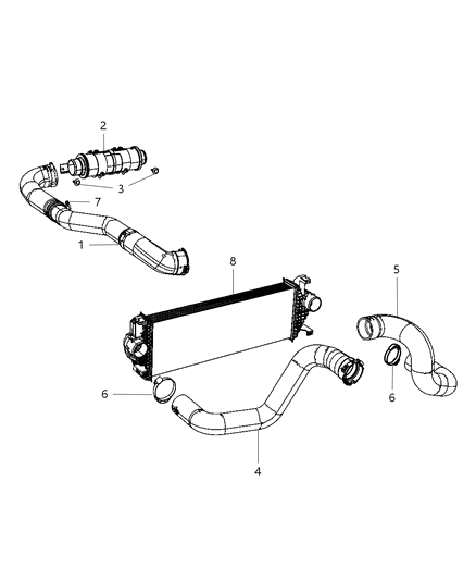2012 Jeep Grand Cherokee Hose-Charge Air Cooler Diagram for 55038005AD