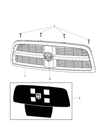 2015 Ram 3500 Cab Chassis Grille Diagram