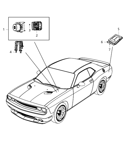 2012 Dodge Challenger Modules Brakes, Suspension And Steering Diagram