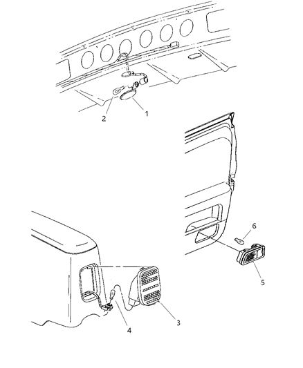 2000 Chrysler Sebring Convertible Lamps - Cargo-Dome-Courtesy-Trunk Diagram