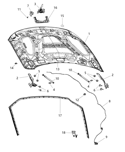 2019 Ram 4500 Hood & Related Parts Diagram