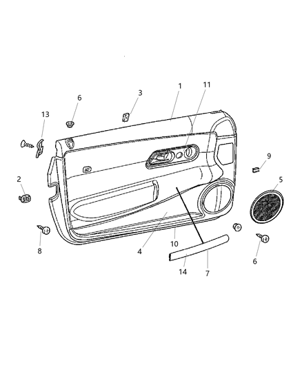 2004 Chrysler Crossfire Cover-Pull Handle Diagram for 68003475AA