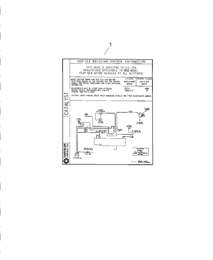 2001 Chrysler 300M Label-Emission Diagram for 4591811AA